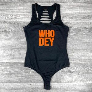Black Cincinnati Bengals WHO THEY Football Gameday Bodysuit GF/mom/mothers gift